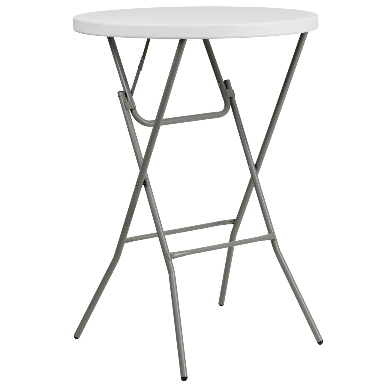 Emma and Oliver 2.6-Foot Round Plastic Bar Height Folding Table